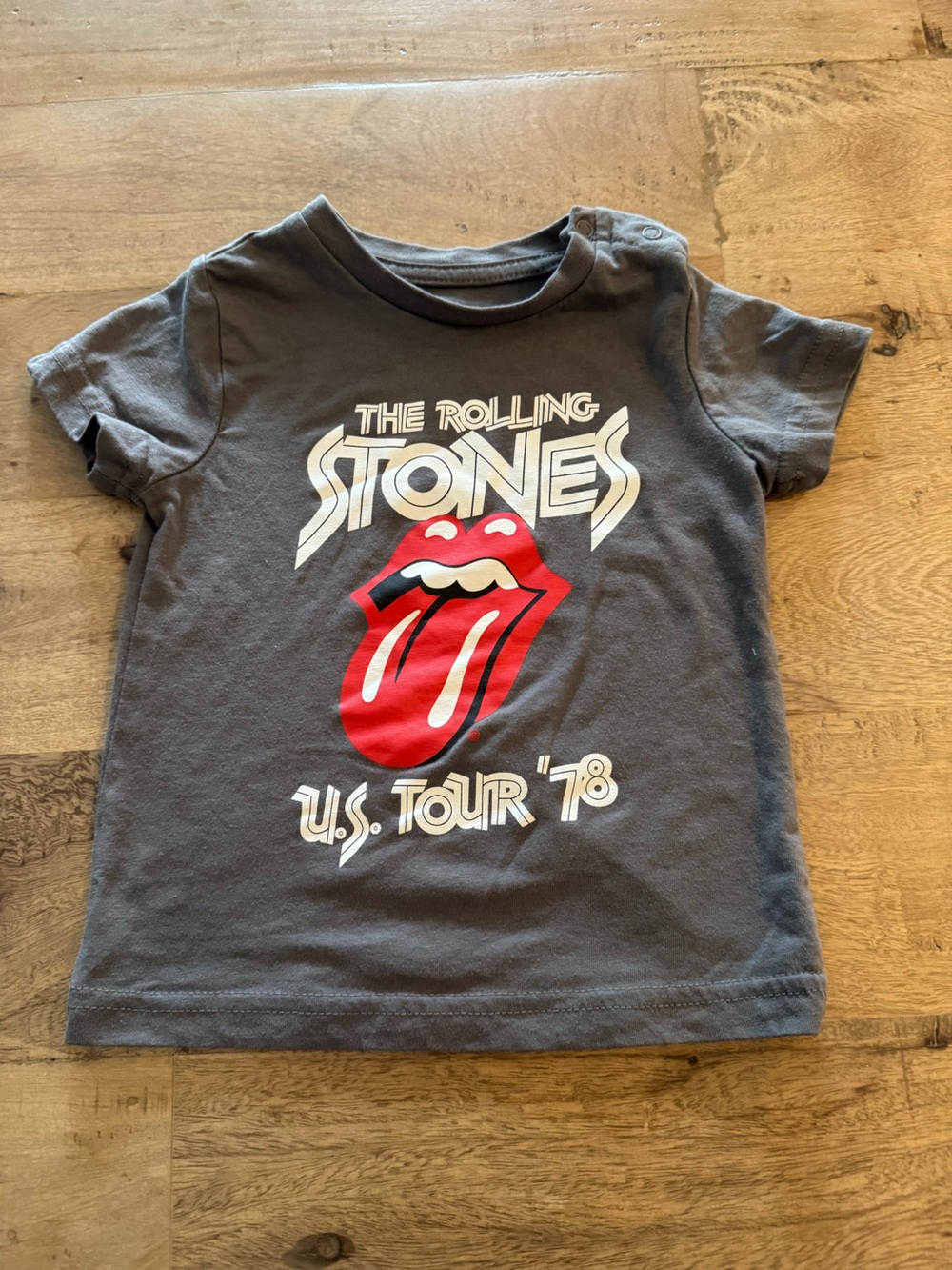 The Rolling Stones Kids Tour '78 Graphic Tee Gray Red Tongue sz 18-24 months